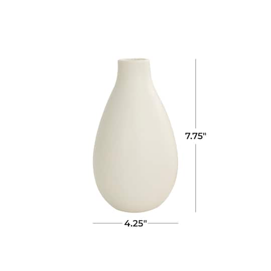 7.75" Cream Ceramic Minimalistic Vase